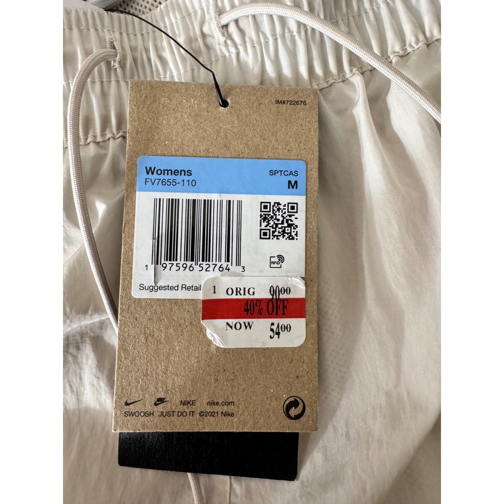Nike High‎ Rise Full Length Pants Standard Fit Womens Beige Size M - Picture 5 of 11